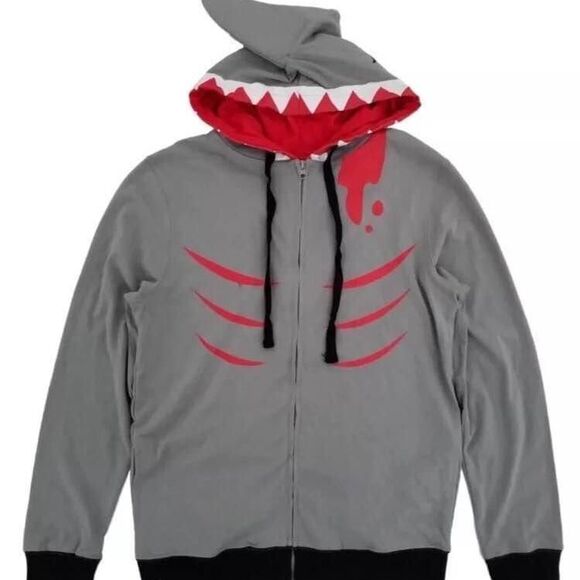 Shark Zip Up Costume Hoodie - Medium - Picture 6 of 6